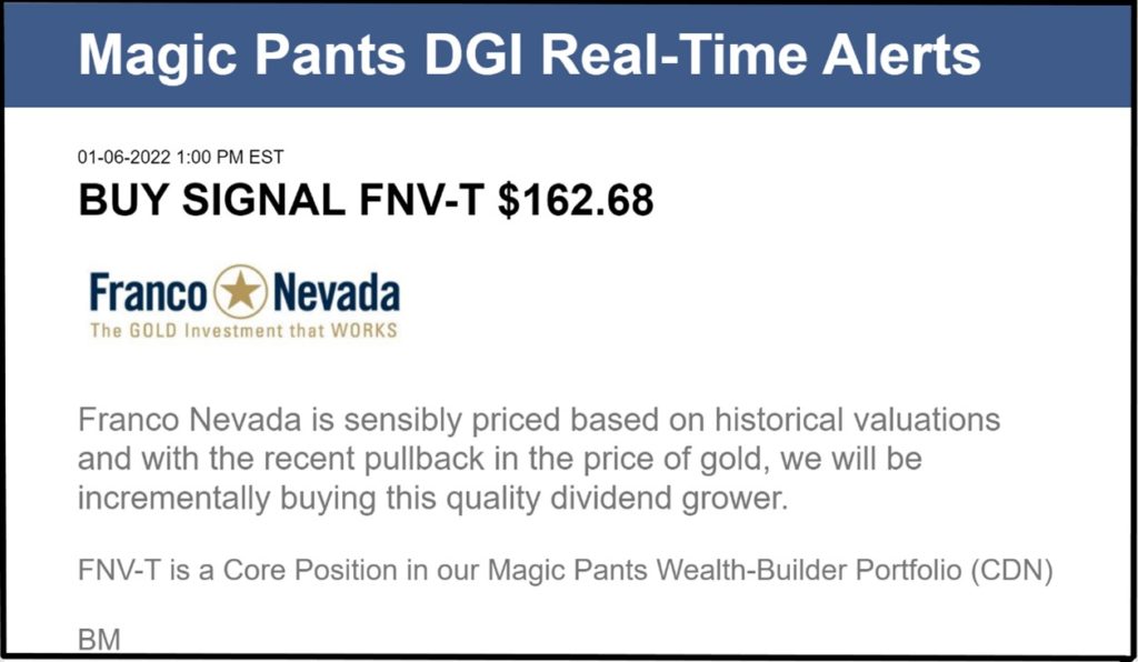 Buy Signal Franco Nevada